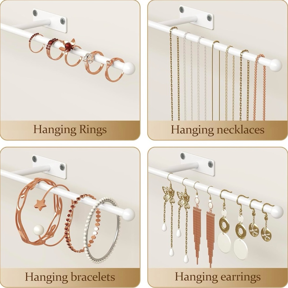 NEW Hanging Jewelry Organizer Wall Mounted: 12.5'' Necklace Hanger for Jewelry